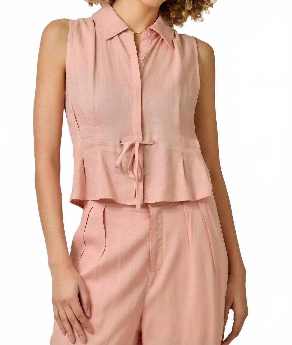 NEW MYSTREE gamble blouse in dusty rose